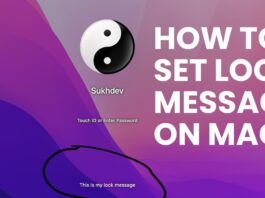 HOW TO SET LOCK MESSAGE ON MAC